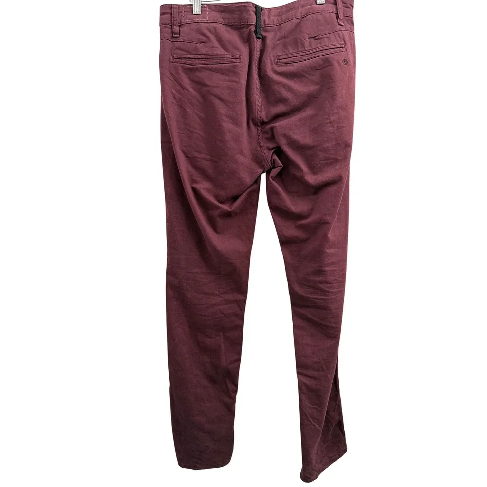 Rag & Bone Fit 2 Slim Fit‎ Chino Pants Catalina Grape Burgundy Mens  31 x 32